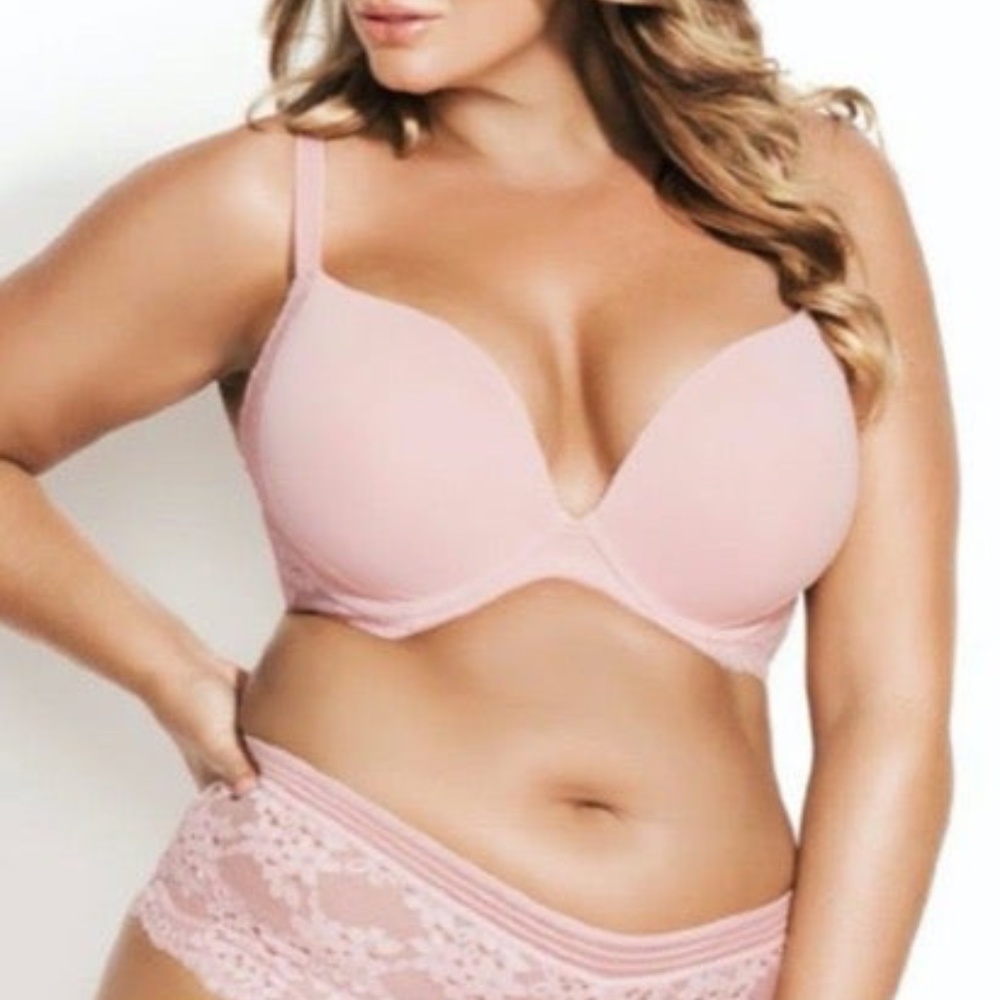 NWT City Chic 40C Bronte Push Up Bra Ballet Pink